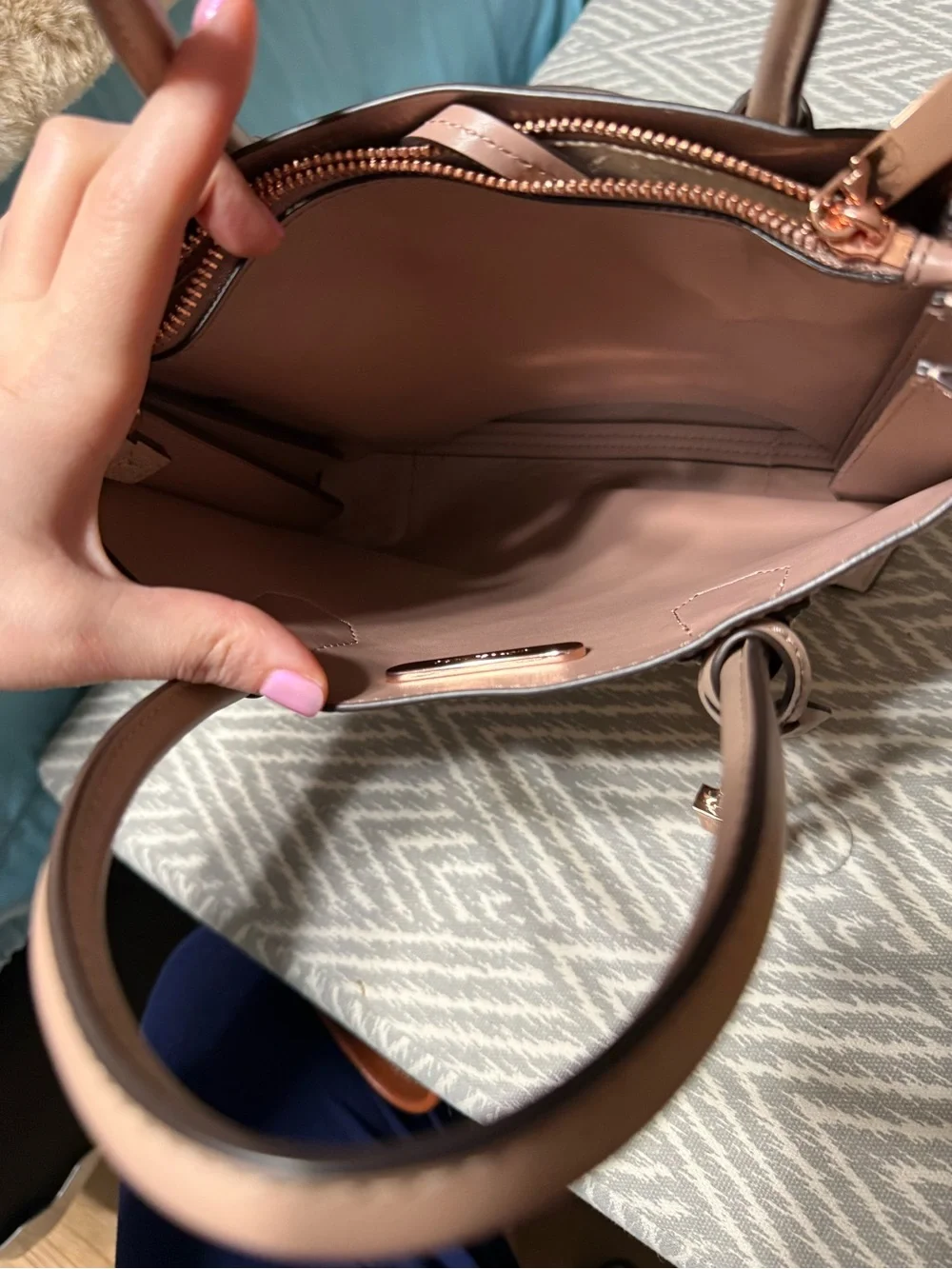 Michael Kors Blush Pink Pebble Leather Satchel